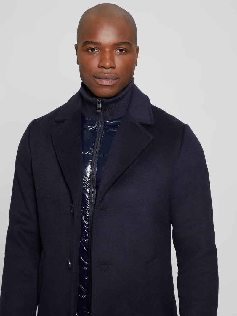 Guess Wool-Blend Coat - Bleu &eacute;L&eacute;Gant