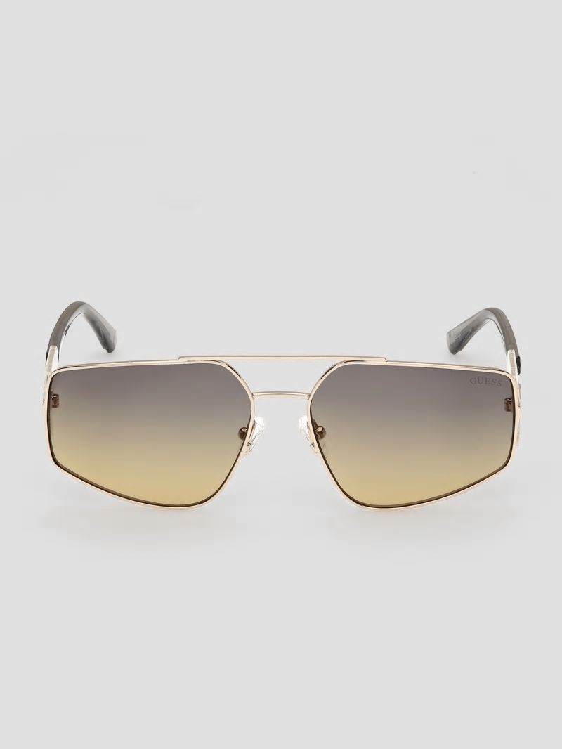 Guess Crystal Side Navigator Sunglasses - Gld Guess Crystal Side Navigator Sunglasses - Gld