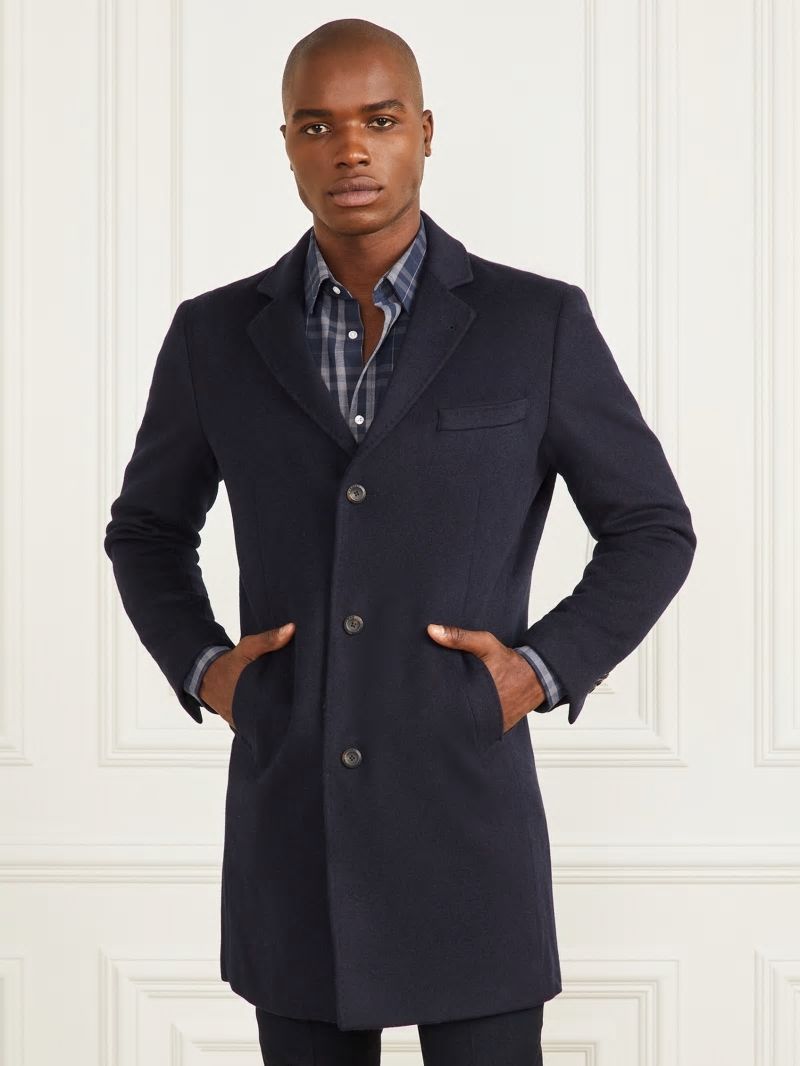Guess Single Breasted Wool-Blend Coat - Bleu &eacute;L&eacute;Gant