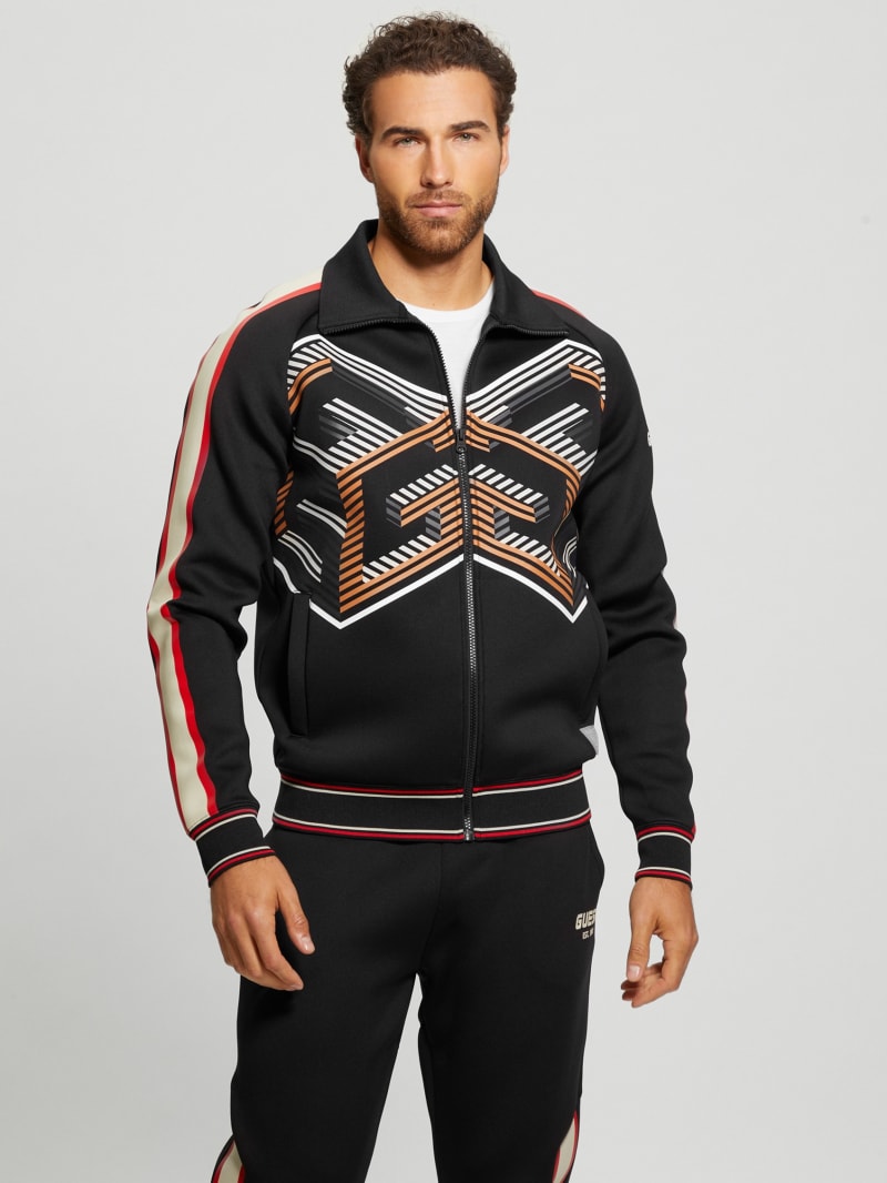 Guess Ward Striped Signature Jacket - Black Guess Ward Striped Signature Jacket - Black