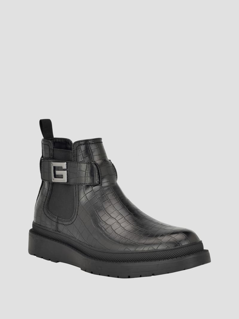 Guess Carpus G Buckle Chelsea Boots - Black 002 Guess Carpus G Buckle Chelsea Boots - Black 002