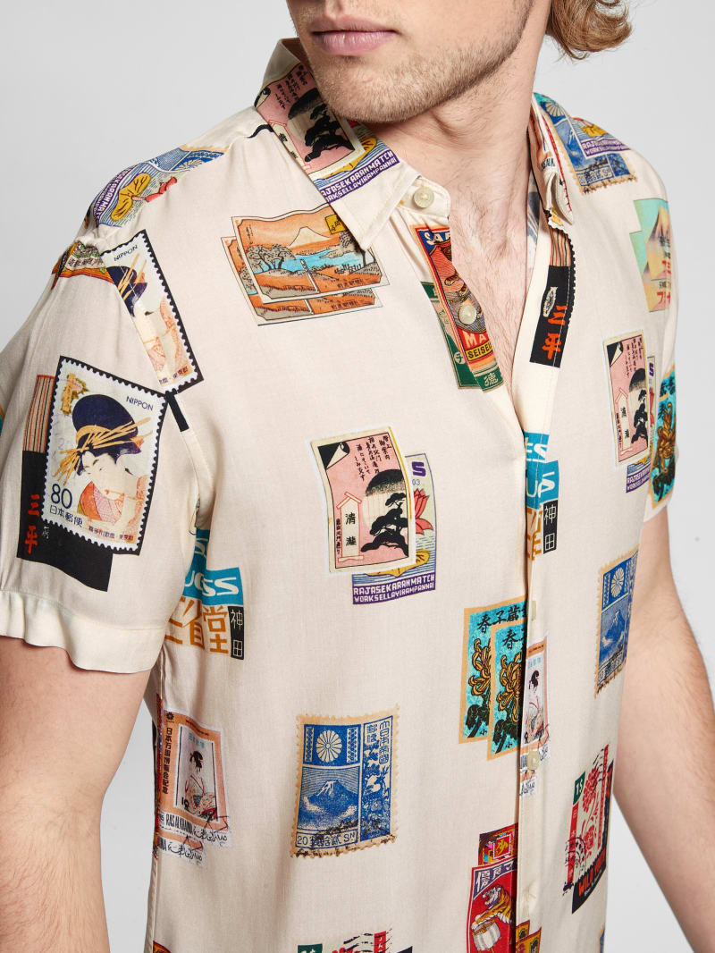 Guess Eco Post Card Shirt - Post Card Collage Guess Eco Post Card Shirt - Post Card Collage