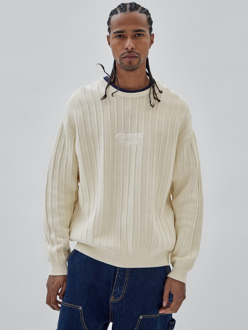 Guess GUESS Originals Eco Signature Sweater - Sandy Shore Guess GUESS Originals Eco Signature Sweater - Sandy Shore