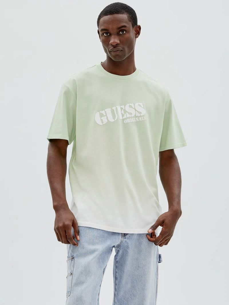 Guess GUESS Originals Dip-Dye Logo Tee - Soft Jade Multi Guess GUESS Originals Dip-Dye Logo Tee - Soft Jade Multi