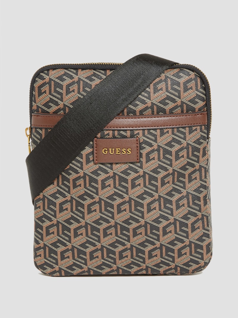 Guess Ederlo Flat Crossbody - Black Floral Print Guess Ederlo Flat Crossbody - Black Floral Print