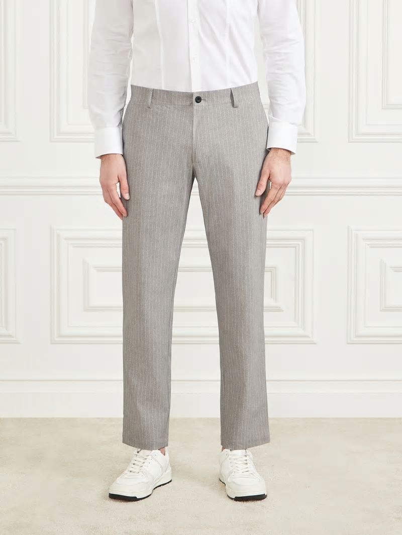 Guess Connor Performing Chino Pants - Light Wool Grey Pinstripe Guess Connor Performing Chino Pants - Light Wool Grey Pinstripe