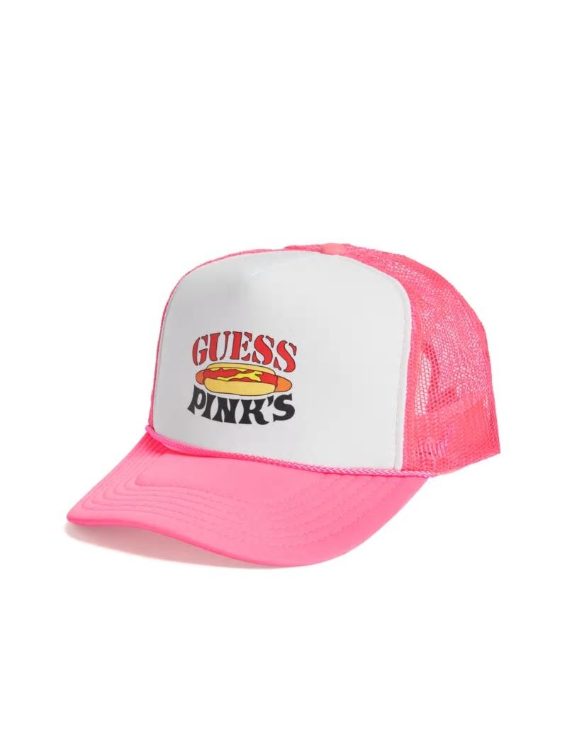 Guess GUESS Originals x Pink's Hot Dogs Trucker Hat - Pure White Multi Guess GUESS Originals x Pink's Hot Dogs Trucker Hat - Pure White Multi