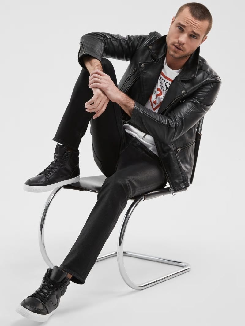 Guess Coated Tapered Jeans - Jet Black Coated Guess Coated Tapered Jeans - Jet Black Coated