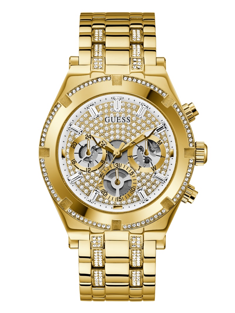 Guess Gold-Tone Rhinestone Multifunction Watch - Gold Guess Gold-Tone Rhinestone Multifunction Watch - Gold
