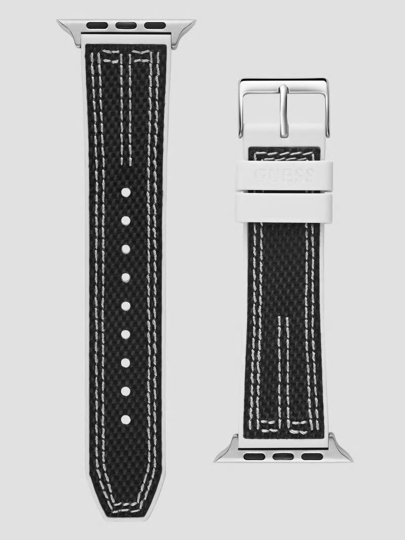 Guess Black and White Woven 42-45 mm Band for Apple Watch® - Black Guess Black and White Woven 42-45 mm Band for Apple Watch® - Black