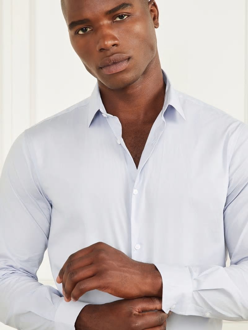 Guess Eco Benny New Collar Paul Shirt - Airway Blue Guess Eco Benny New Collar Paul Shirt - Airway Blue
