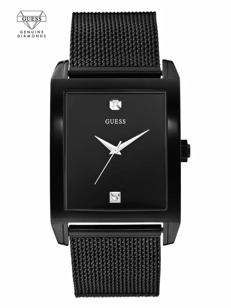 Guess Black Mesh Diamond Analog Watch - Black Guess Black Mesh Diamond Analog Watch - Black