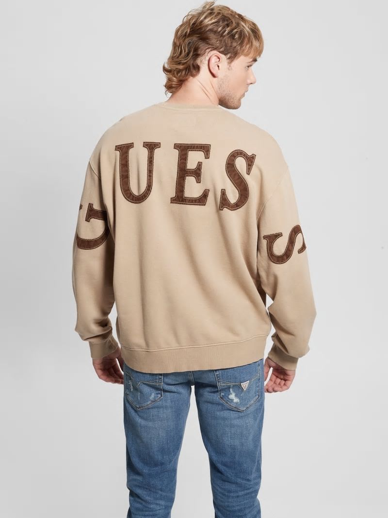 Guess Finch Vintage Logo Sweatshirt - Mountain Honey Multi Guess Finch Vintage Logo Sweatshirt - Mountain Honey Multi