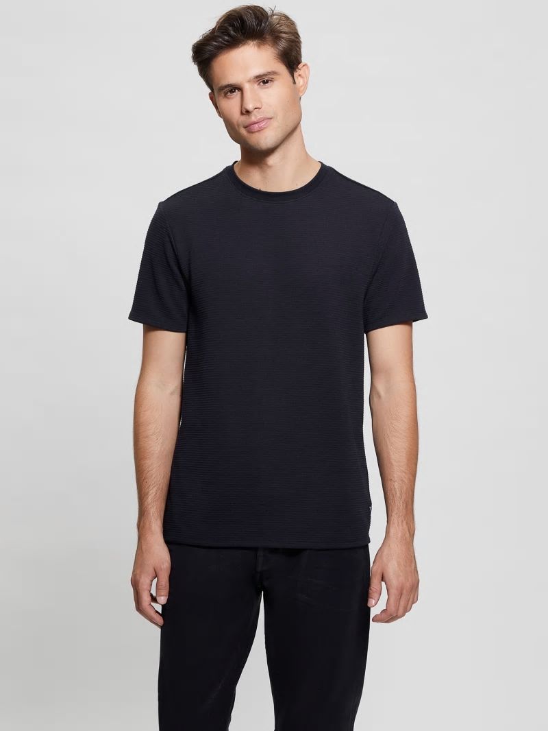 Guess Textured Stripe Tee - Bleu &eacute;L&eacute;Gant