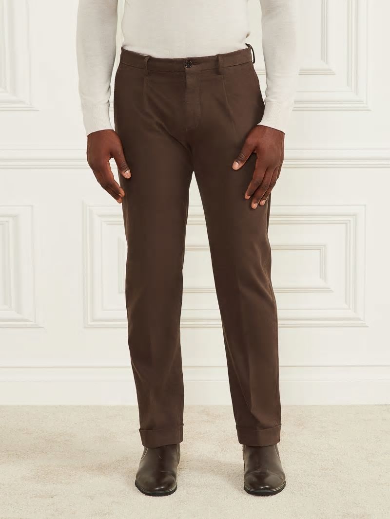 Guess Ethan Twill Roll-Up Chino Pant - Chocolate Brownie Guess Ethan Twill Roll-Up Chino Pant - Chocolate Brownie