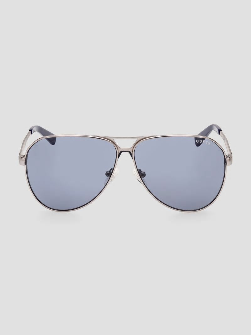 Guess Metal Aviator Sunglasses - Silver Guess Metal Aviator Sunglasses - Silver