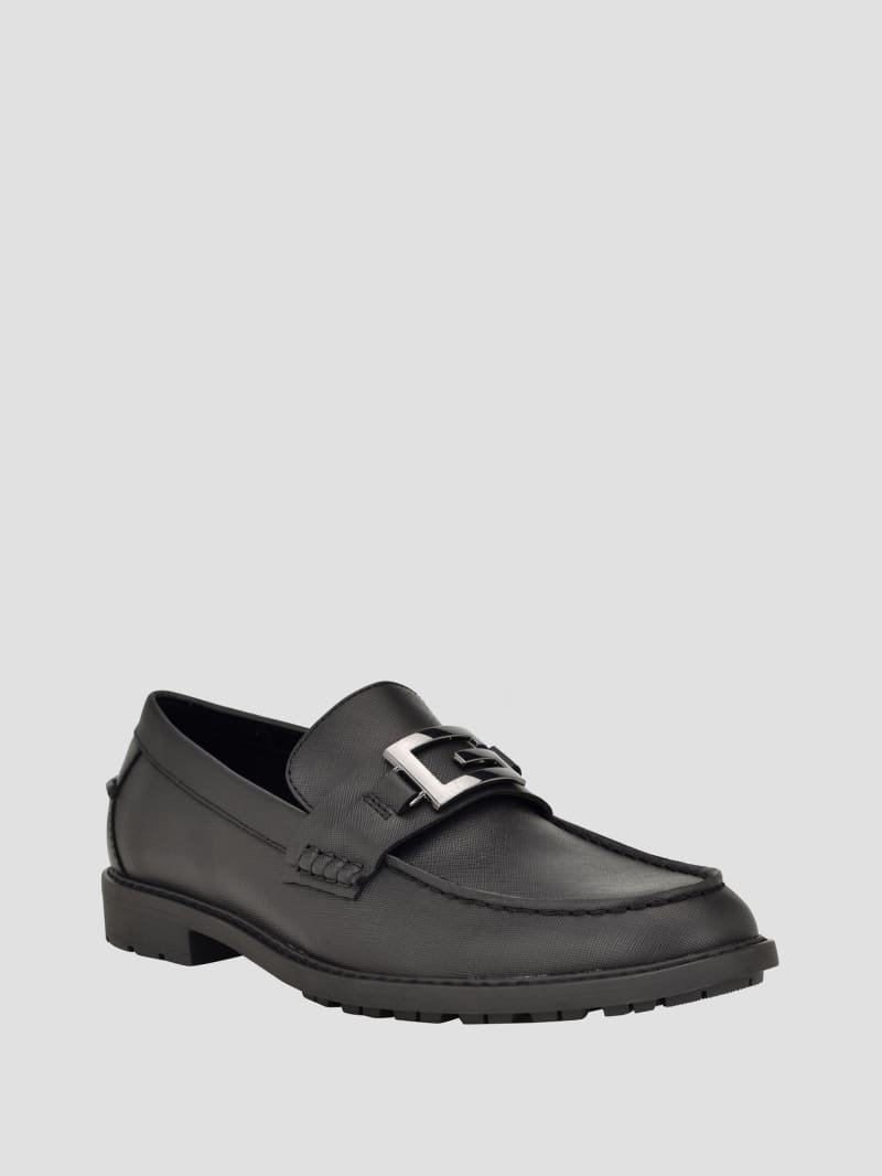 Guess Dremmer Logo Loafers - Black Leather Guess Dremmer Logo Loafers - Black Leather