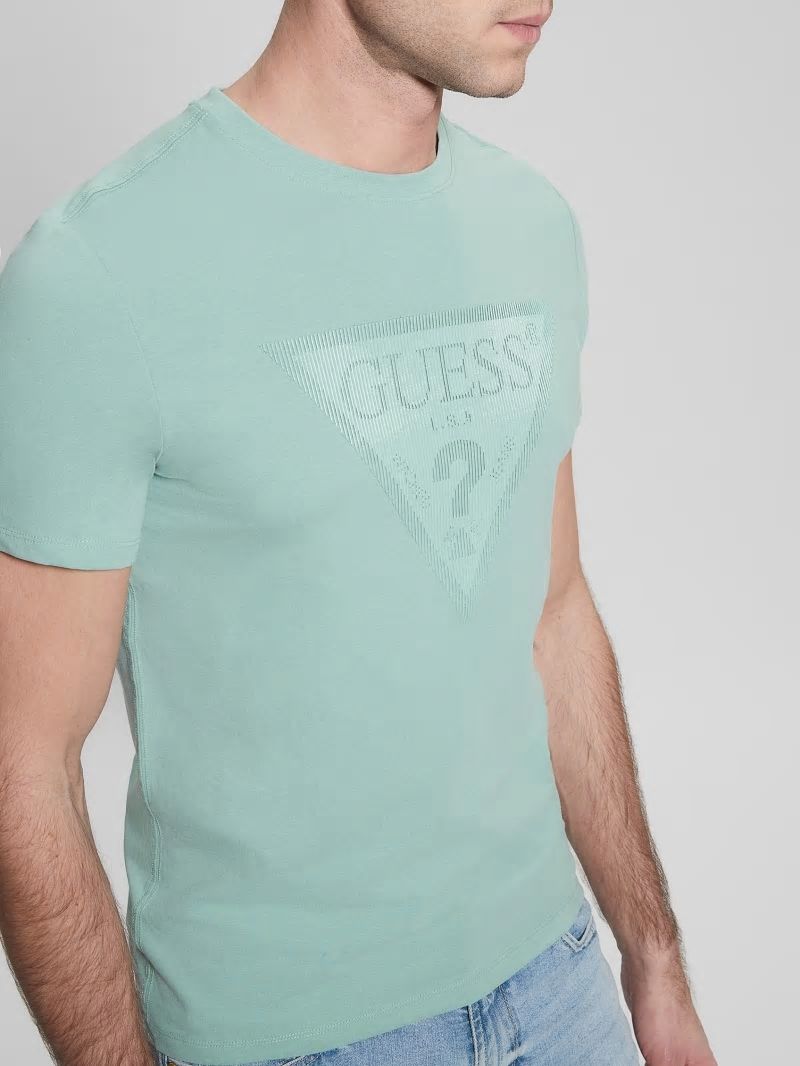 Guess Eco Triangle Crewneck Tee - Lagoon Fog Guess Eco Triangle Crewneck Tee - Lagoon Fog