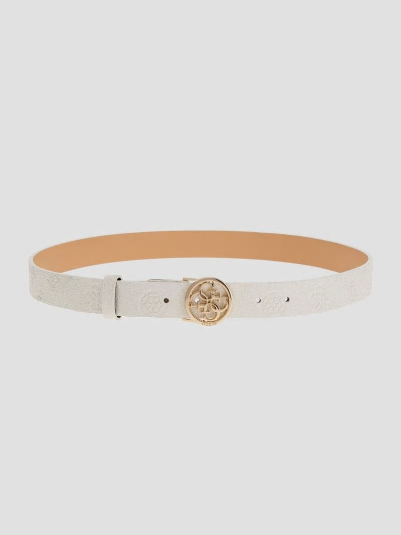 Guess Peony Faux-Leather Belt - White Guess Peony Faux-Leather Belt - White