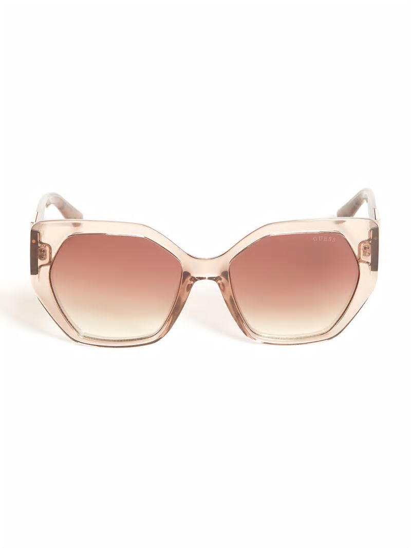 Guess Triangle Geometric Sunglasses - Nude Guess Triangle Geometric Sunglasses - Nude