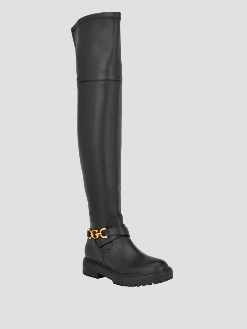 Guess Jellio Buckle Knee-High Boots - Black 001 Guess Jellio Buckle Knee-High Boots - Black 001