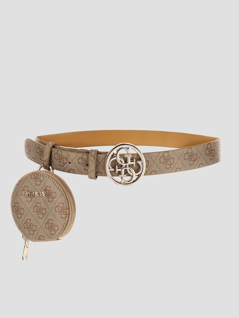 Guess Belt and Keyring Gift Set - Latte Logo Guess Belt and Keyring Gift Set - Latte Logo