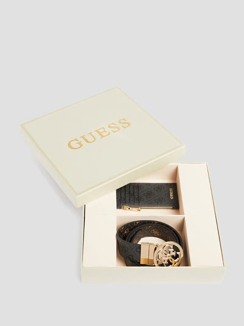 Guess Quattro G Belt and Card Holder Box Set - Cloud Wash Guess Quattro G Belt and Card Holder Box Set - Cloud Wash