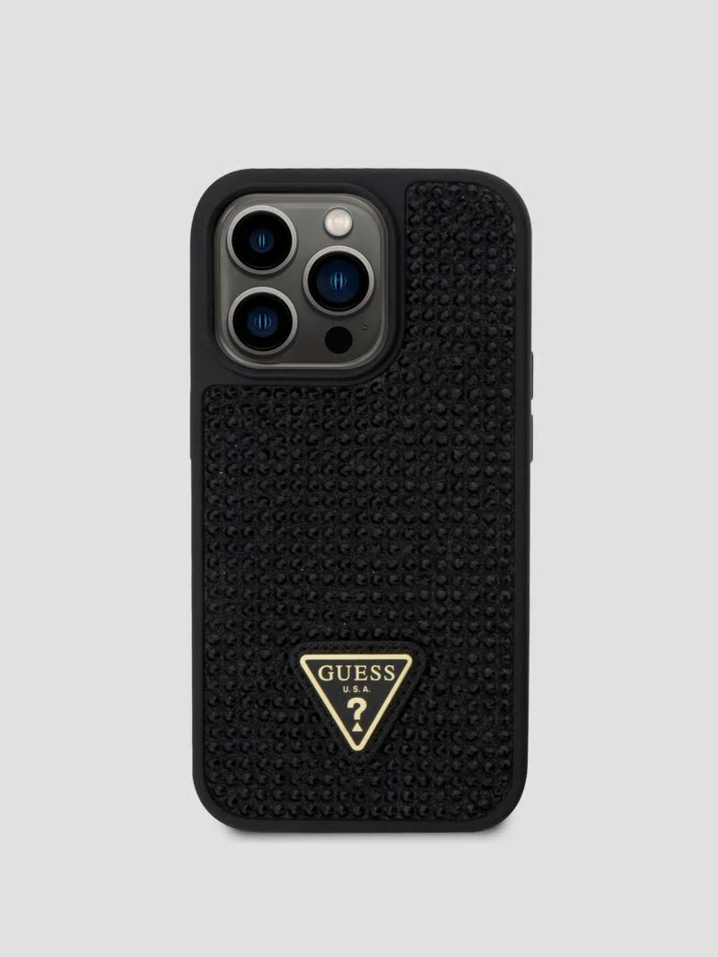 Guess Rhinestone iPhone 15 Pro Case - Black Snakeskin Guess Rhinestone iPhone 15 Pro Case - Black Snakeskin