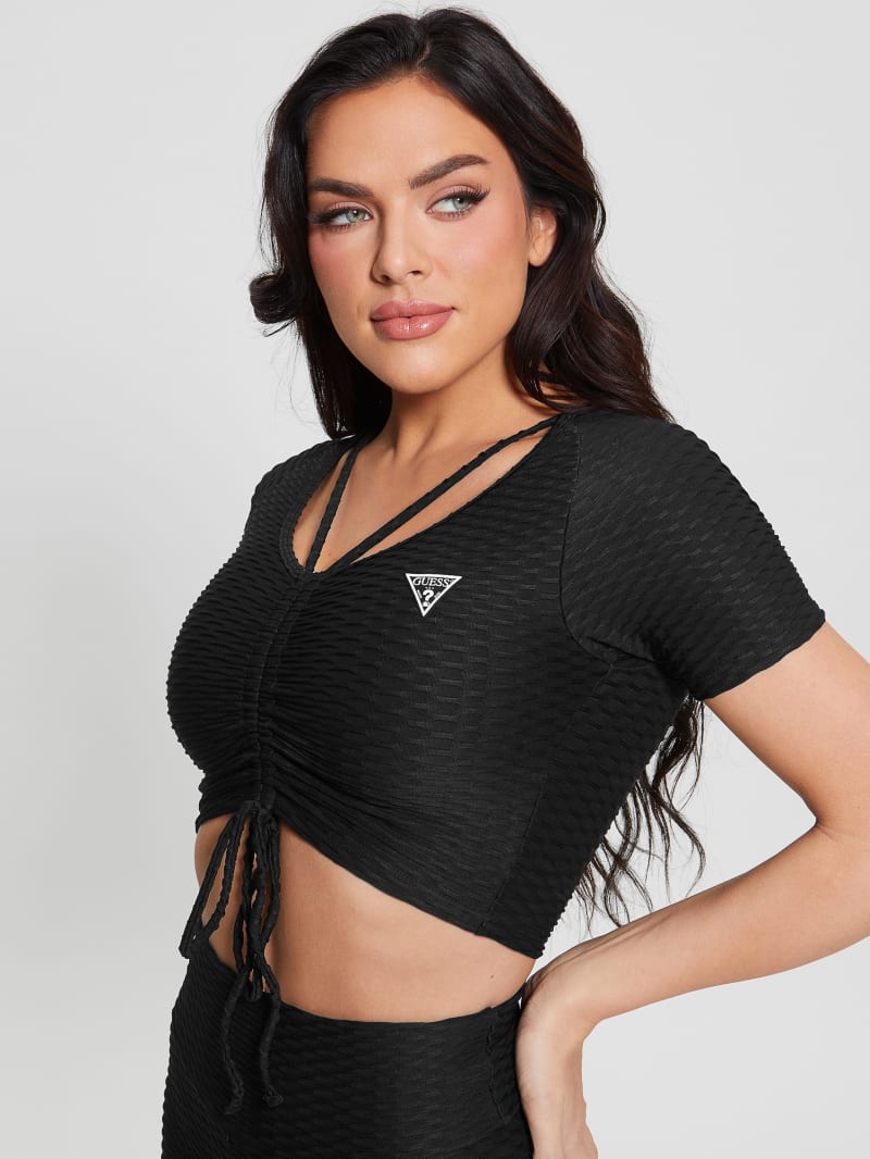 Guess Eco Delma Active Crop Top - Black Guess Eco Delma Active Crop Top - Black