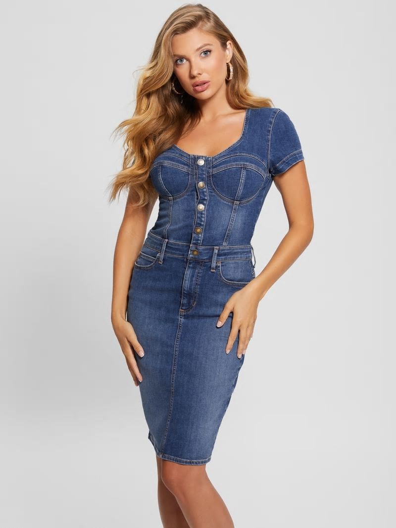Guess Naomy Denim Dress - Blue Spirit Guess Naomy Denim Dress - Blue Spirit