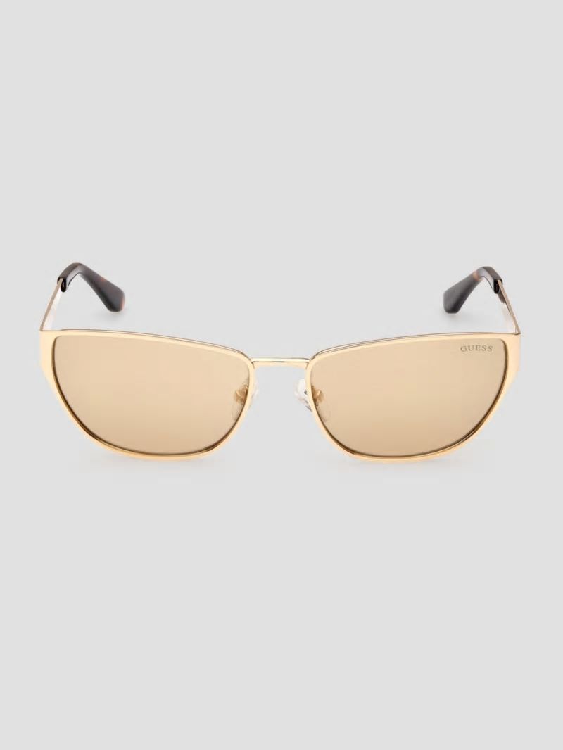 Guess Gia Metal Cat-Eye Sunglasses - Gold W/Tort Arm Guess Gia Metal Cat-Eye Sunglasses - Gold W/Tort Arm