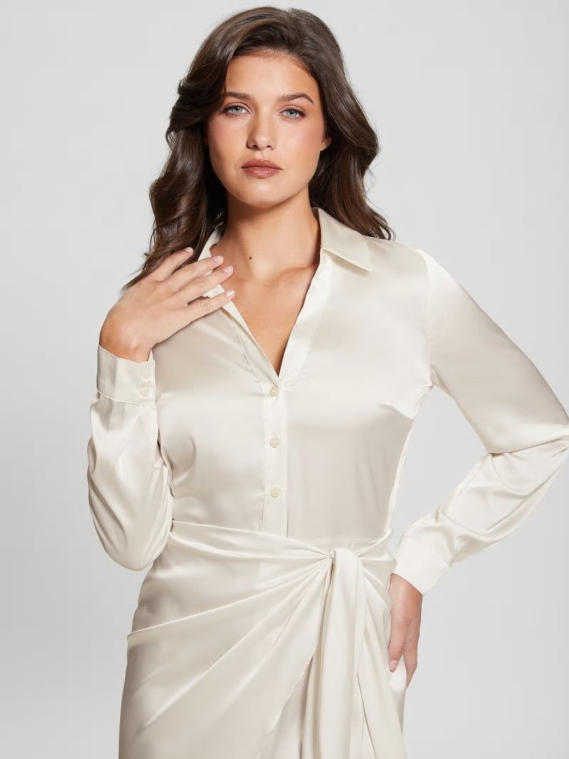 Guess Eco Alya Dress - Cream White Guess Eco Alya Dress - Cream White