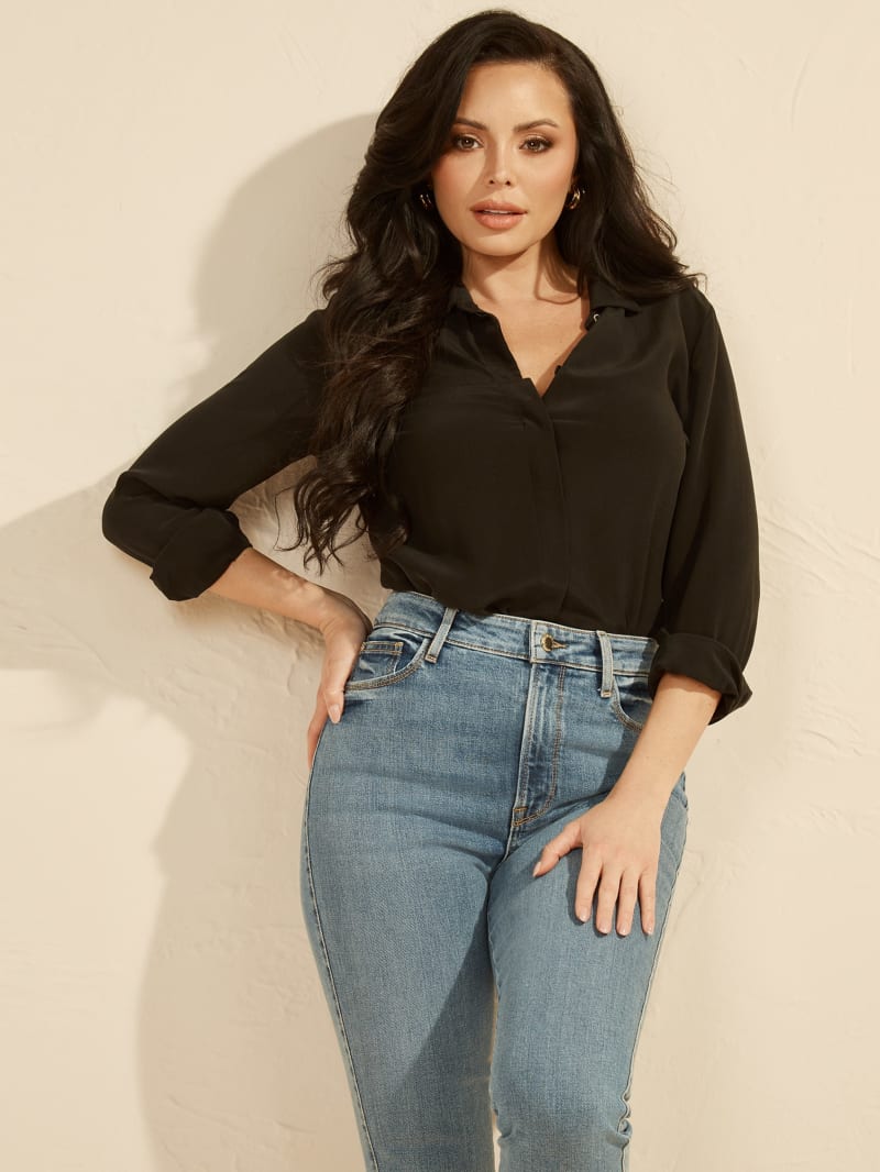 Guess The Silk Icon Blouse - Black Guess The Silk Icon Blouse - Black