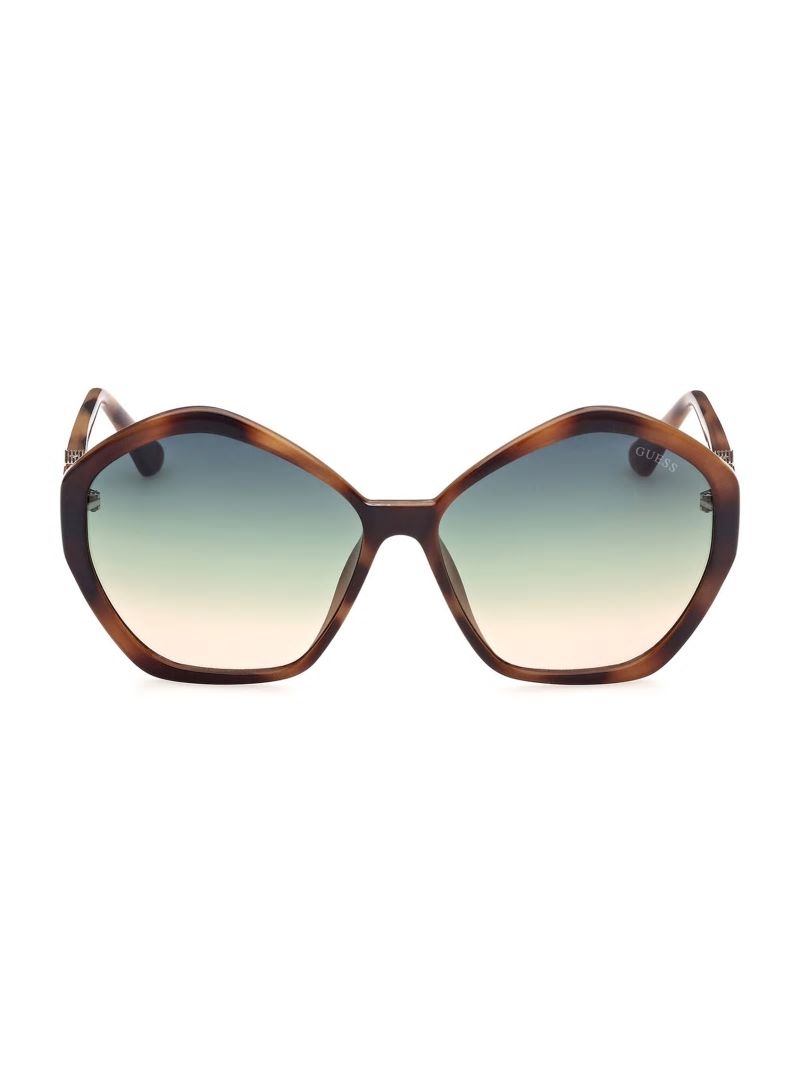 Guess Oversized Geometric Logo Sunglasses - 53p Tort Guess Oversized Geometric Logo Sunglasses - 53p Tort