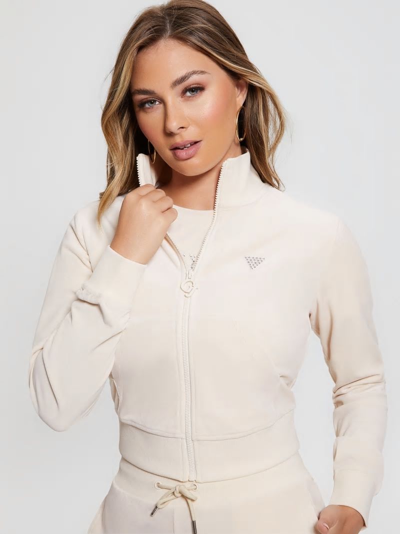Guess Eco Couture Full-Zip Sweatshirt - Vanilla Blush Guess Eco Couture Full-Zip Sweatshirt - Vanilla Blush