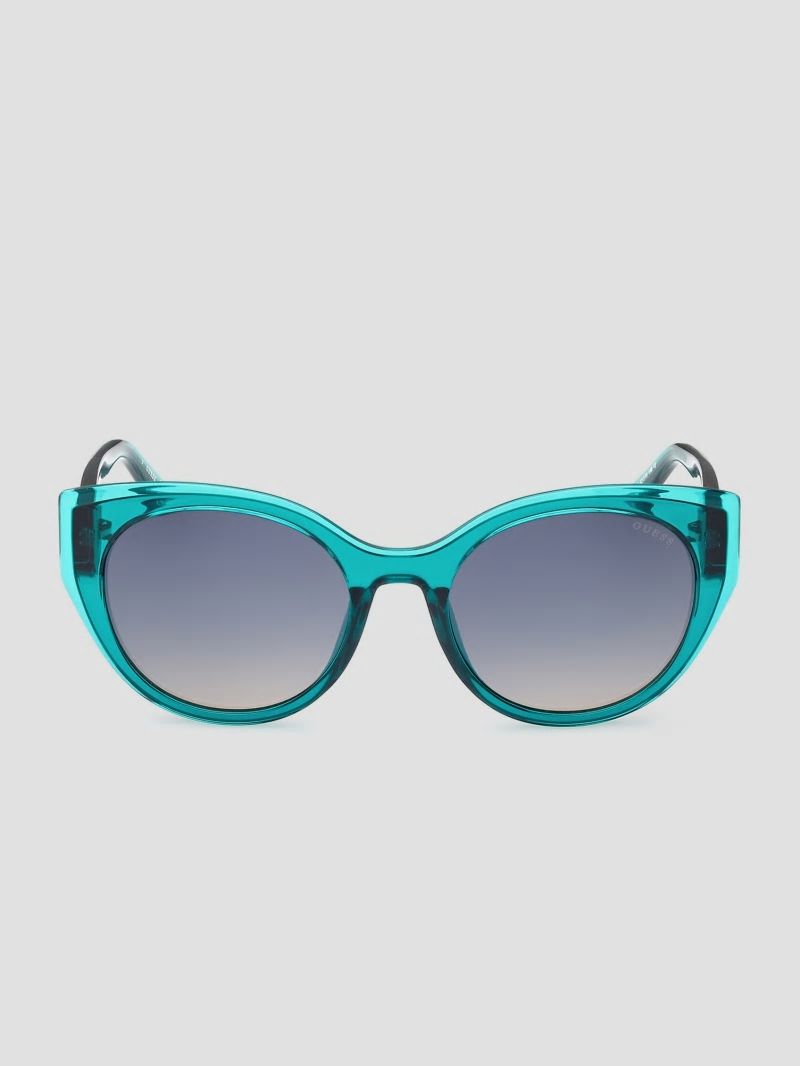 Guess Round Lucite Sunglasses - 96p Green Guess Round Lucite Sunglasses - 96p Green