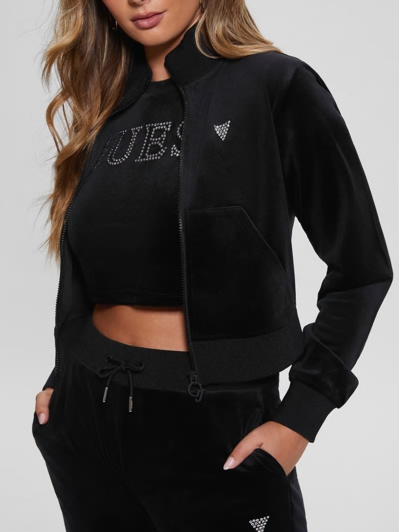 Guess Eco Couture Full-Zip Sweatshirt - Black Guess Eco Couture Full-Zip Sweatshirt - Black