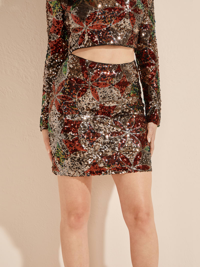 Guess Ezra Sequin Skirt - Harlequin Sequin Guess Ezra Sequin Skirt - Harlequin Sequin