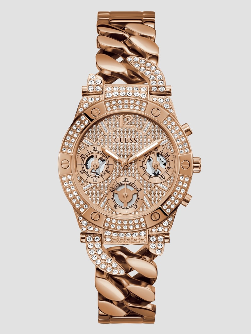 Guess Baroness Rose Gold-Tone Multifunction Watch - Rogd Guess Baroness Rose Gold-Tone Multifunction Watch - Rogd