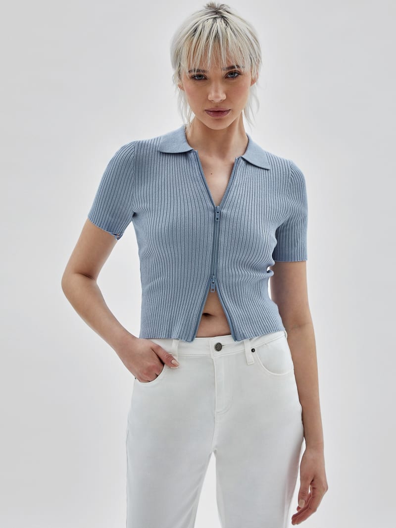 Guess GUESS Originals Eco Zip Sweater - Sky Dusk