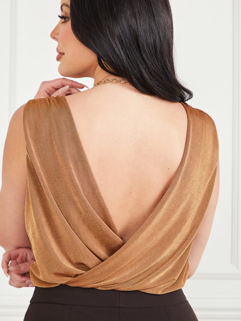 Guess Copper V-Neck Bodysuit - Copper Guess Copper V-Neck Bodysuit - Copper