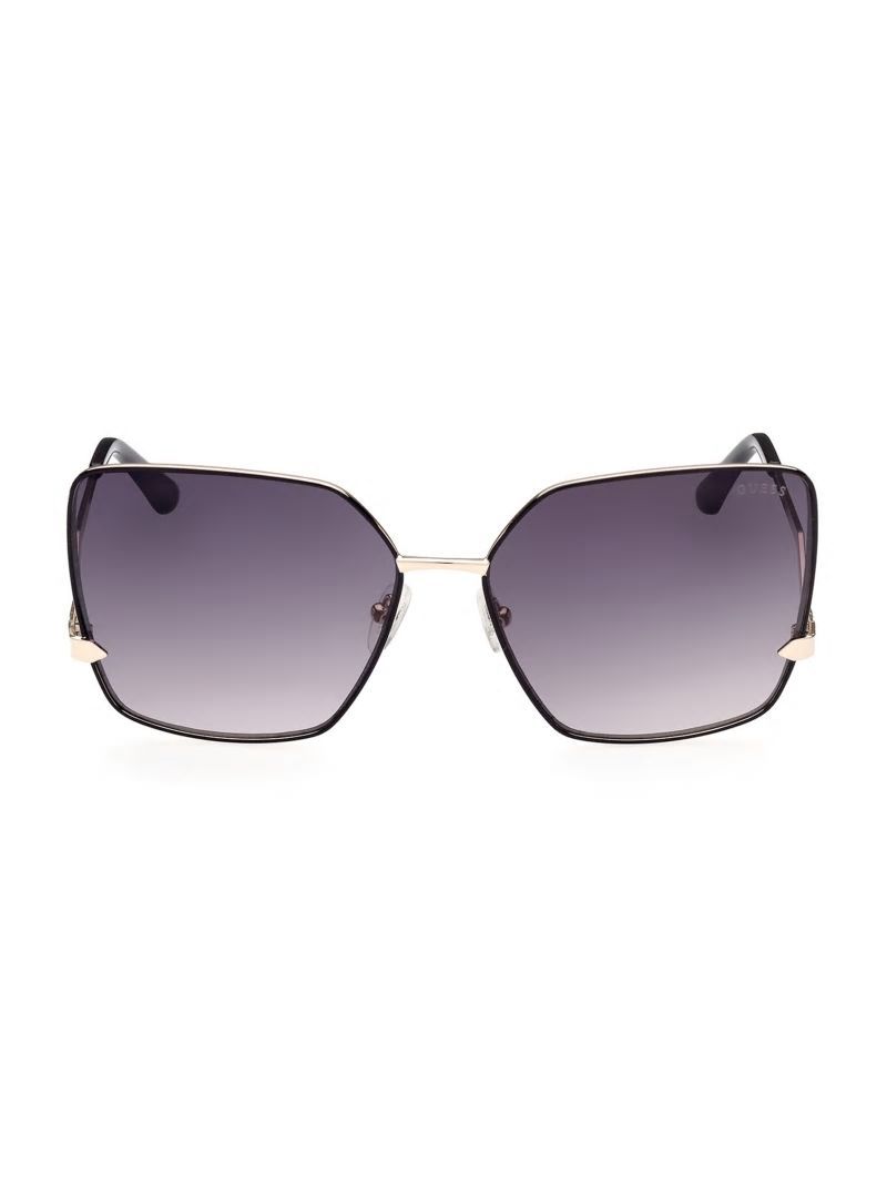 Guess Oversized Square Zigzag Sunglasses - 05b (Black)