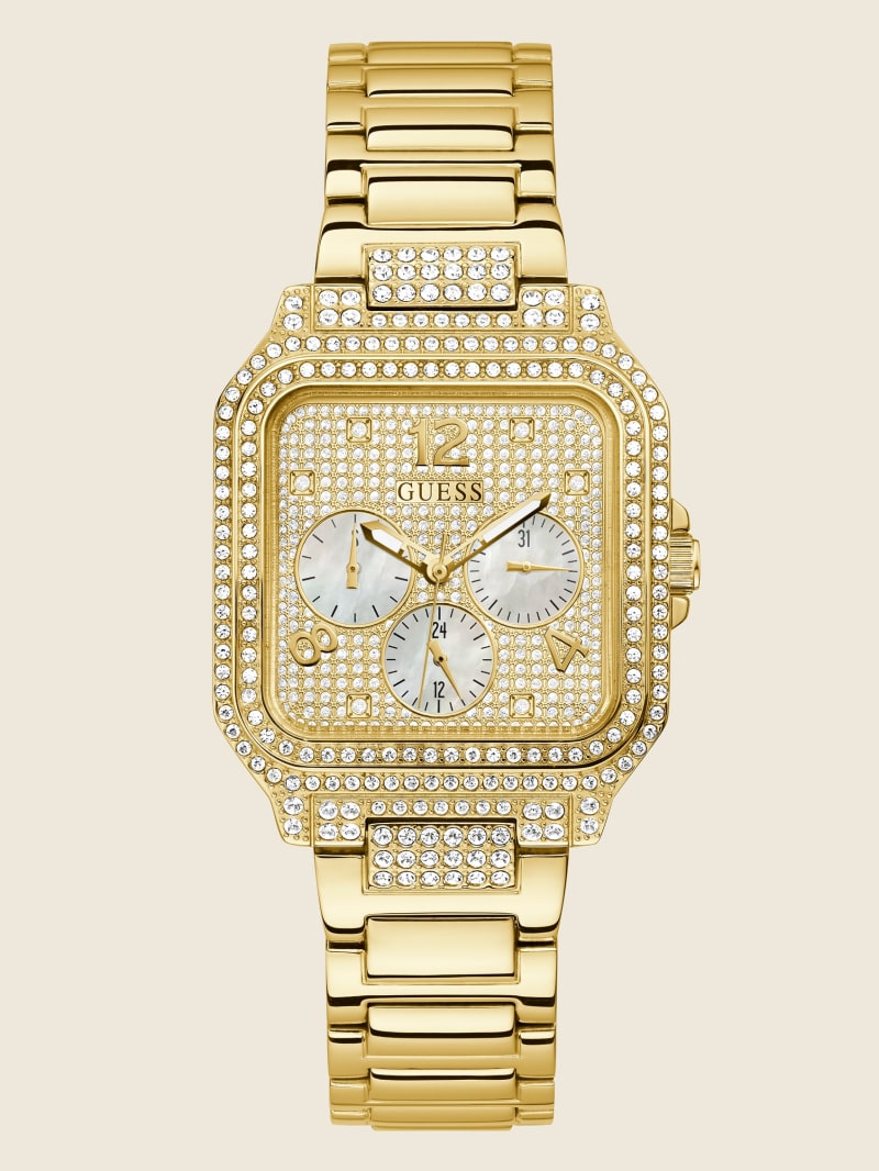 Guess Gold-Tone Square Multifunction Watch - Gold Guess Gold-Tone Square Multifunction Watch - Gold