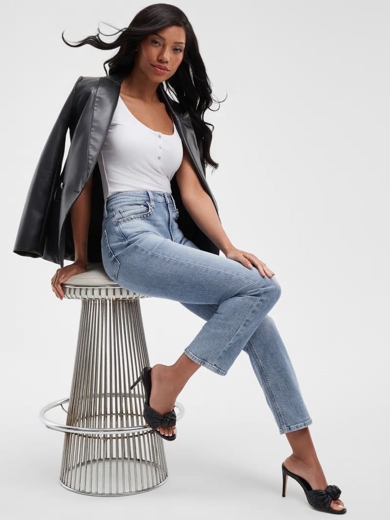 Guess Eco Girly Crystal Straight Jeans - Feel Pretty Guess Eco Girly Crystal Straight Jeans - Feel Pretty