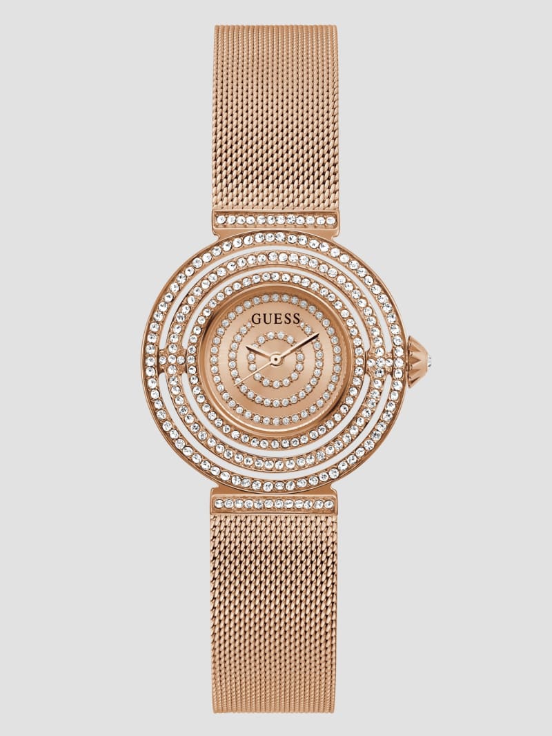 Guess Rose Gold-Tone and Crystal Analog Watch - Rose Gold Guess Rose Gold-Tone and Crystal Analog Watch - Rose Gold