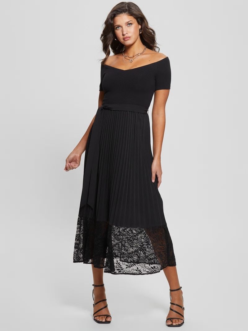 Guess Eco Tiana Off-the-Shoulder Dress - Black Guess Eco Tiana Off-the-Shoulder Dress - Black