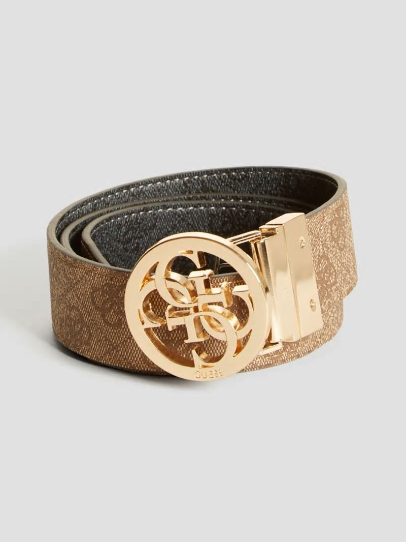 Guess Lana Reversible Quattro G Logo Buckle Belt - Brown/Black Guess Lana Reversible Quattro G Logo Buckle Belt - Brown/Black