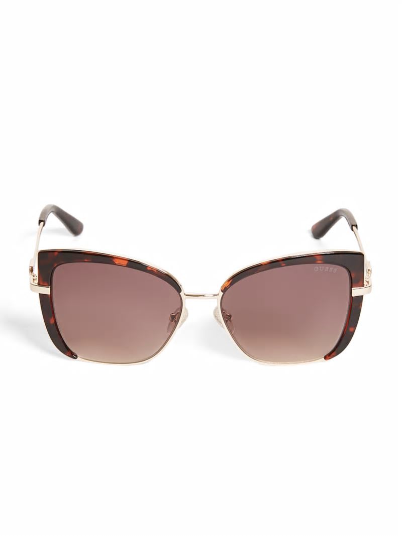 Guess Tinted Cat-Eye Sunglasses - Dark Havana/Gradient Brn Guess Tinted Cat-Eye Sunglasses - Dark Havana/Gradient Brn