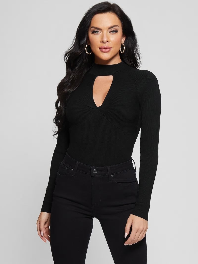 Guess Eco Rubie Cutout Sweater - Black Guess Eco Rubie Cutout Sweater - Black