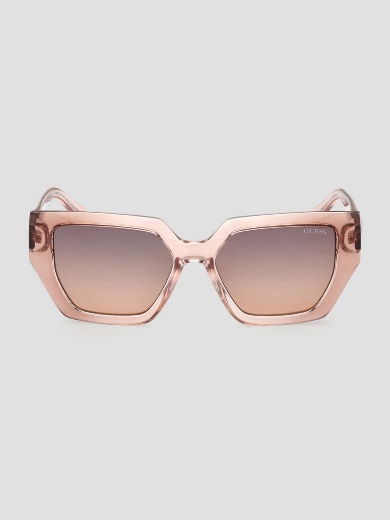 Guess Emilia Geometric Plastic Sunglasses - Brown Guess Emilia Geometric Plastic Sunglasses - Brown